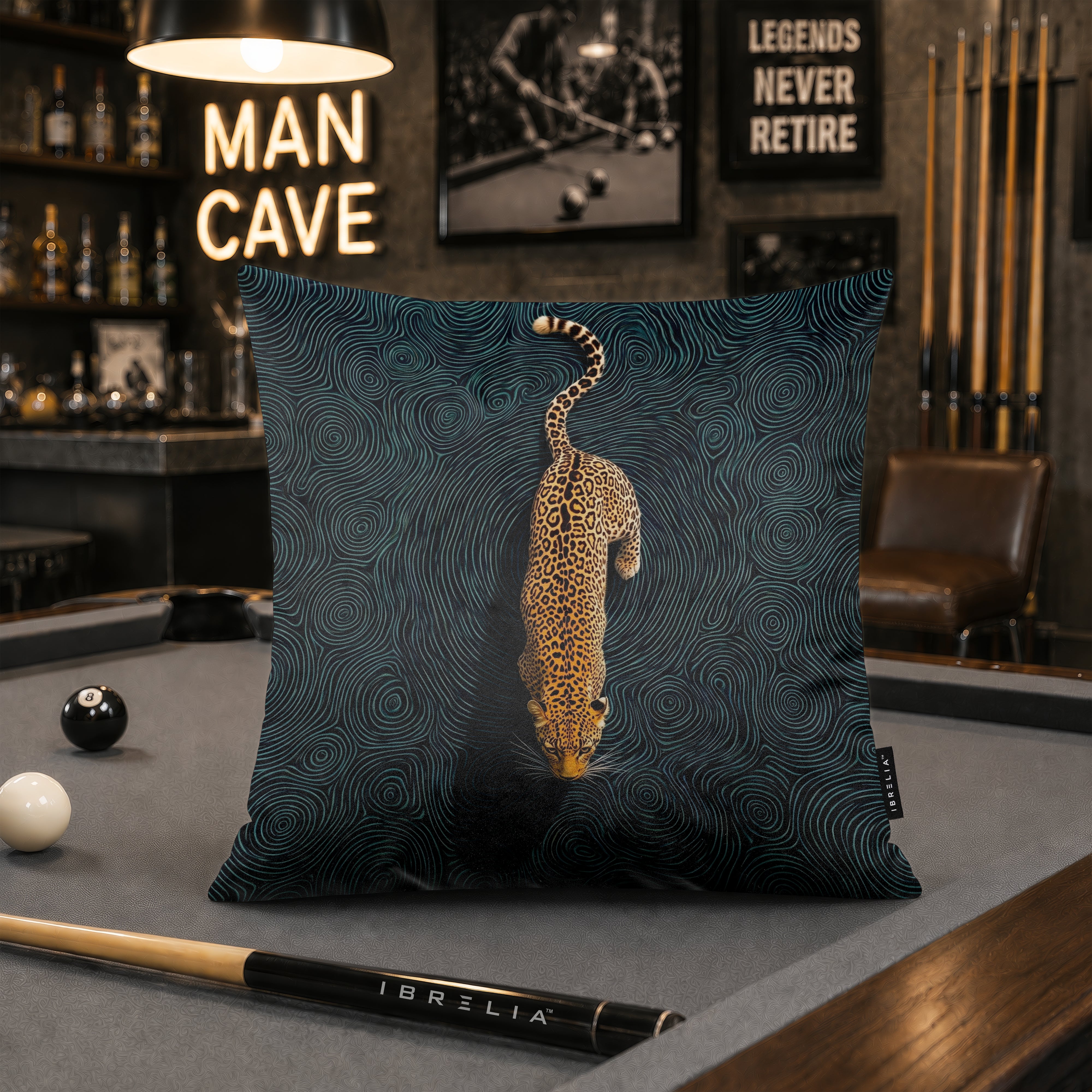 Majestic Leopard Art Cushion | Premium Velvet Suede | Double-Sided Print