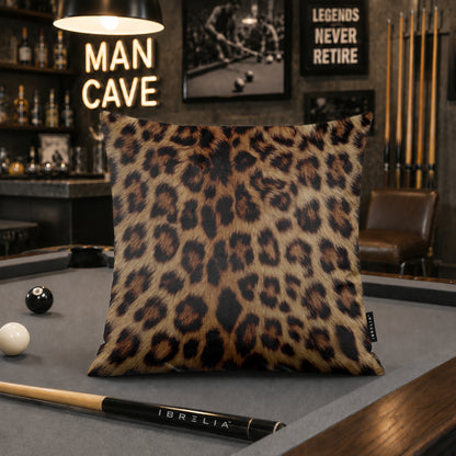 Luxury Leopard Print Cushion | Premium Velvet Suede | Double-Sided Print