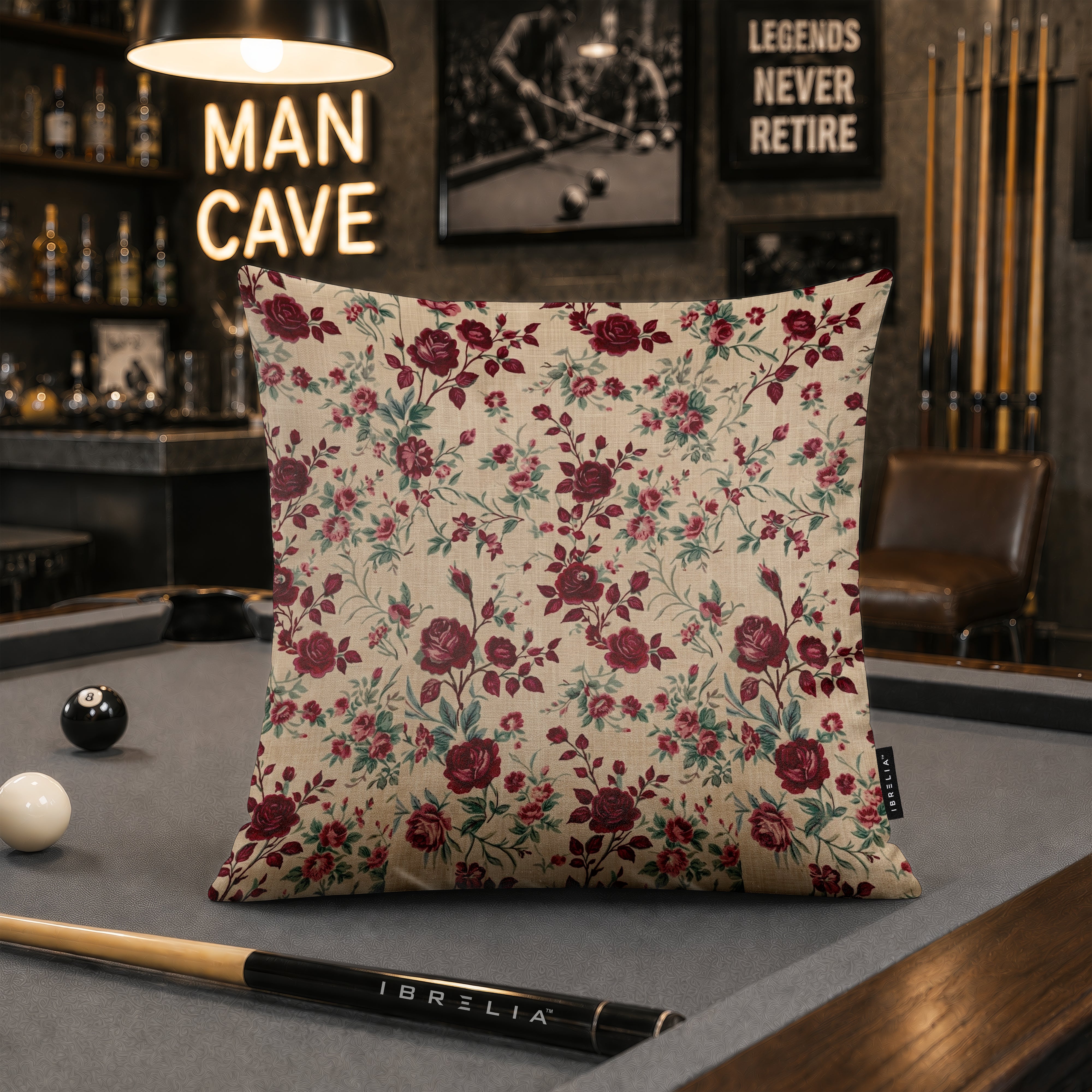 Vintage Rose Garden Cushion | Premium Velvet Suede | Double-Sided Print