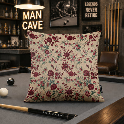 Vintage Rose Garden Cushion | Premium Velvet Suede | Double-Sided Print