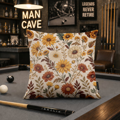 Autumn Wildflower Botanical Cushion | Premium Velvet Suede | Double-Sided Print