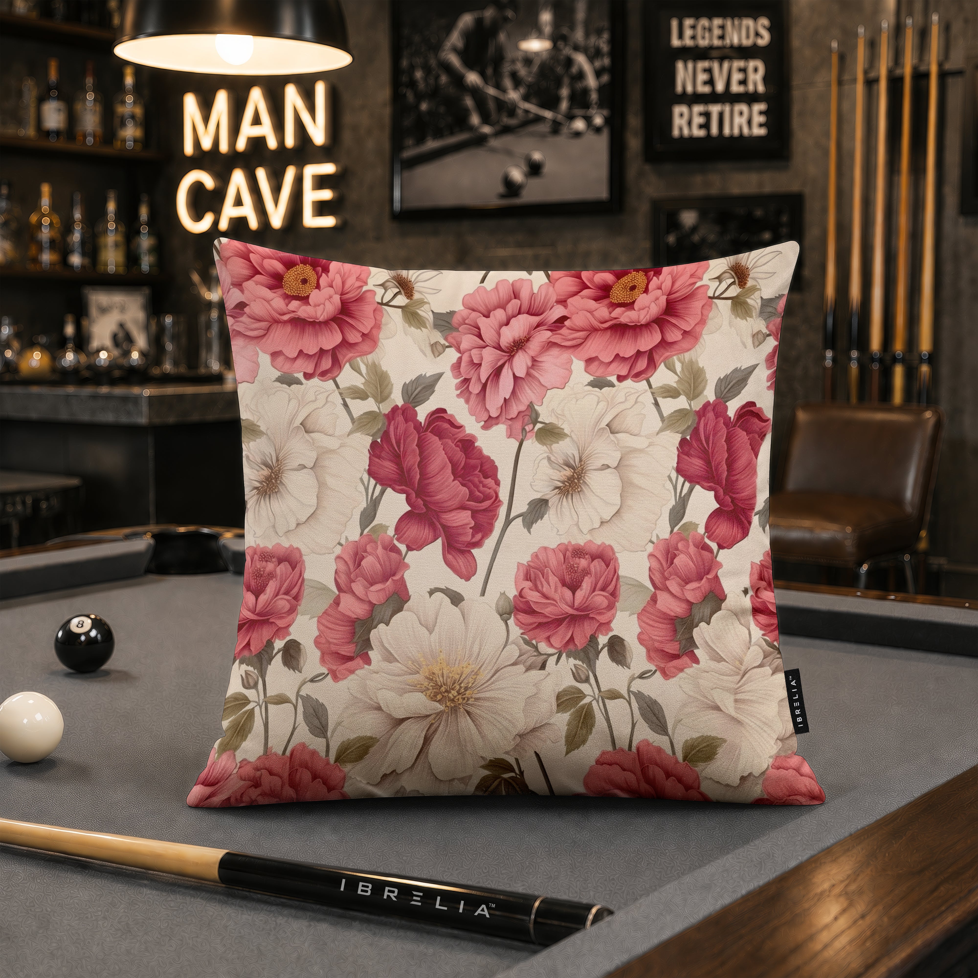 Blush Peony Floral Cushion | Premium Velvet Suede | Double-Sided Print