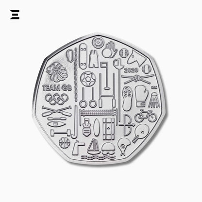 50 Pence Coin – Elizabeth II 5th Portrait | Team GB Olympics 2020 Collectible (The Royal Mint) IBRELIA