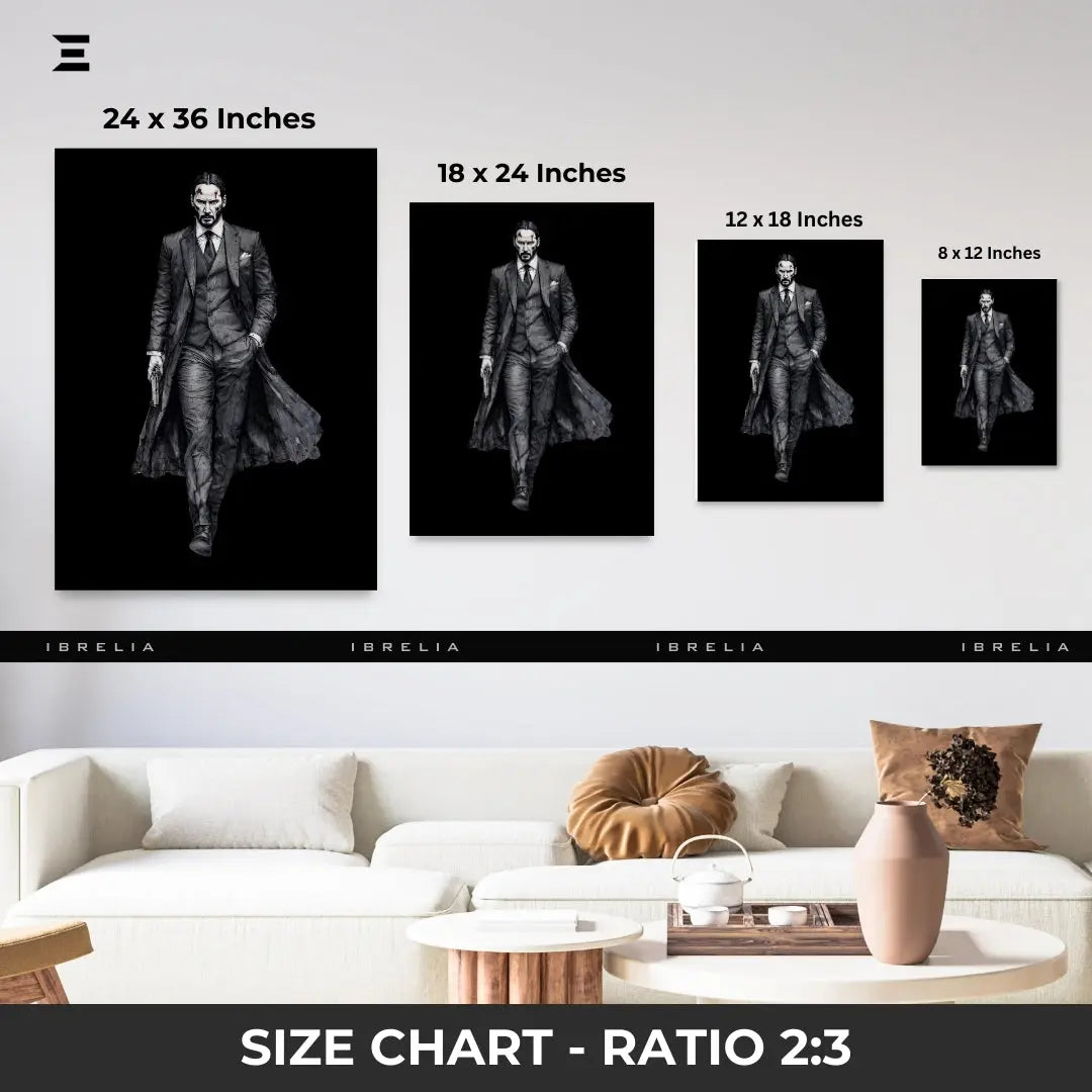 Premium Resin Coated Wall Art – John Wick Assassin Frame | IBRELIA Pakistan IBRELIA