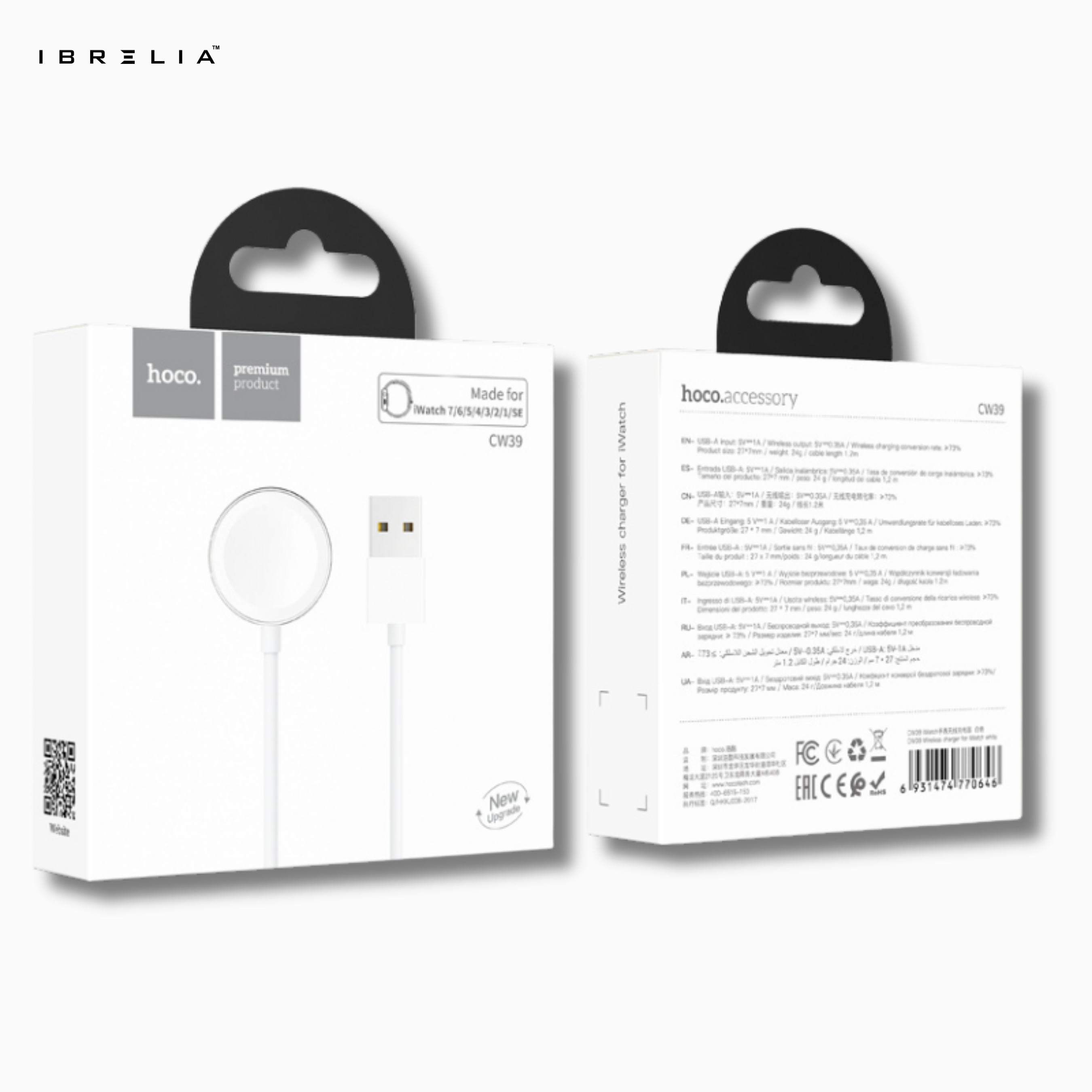 HOCO Magnetic Wireless Watch Charger CW39 – Apple Watch Fast Charge (1–9, SE/SE2, Ultra/Ultra2) | IBRELIA