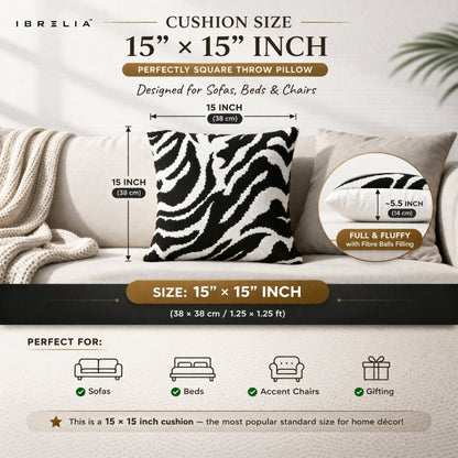 Playing Cards Pattern Cushion – 15x15 Inch Decorative Pillow | Casino Style Cushion | Double-Sided Print | Premium Fibre Filling | IBRELIA™ IBRELIA