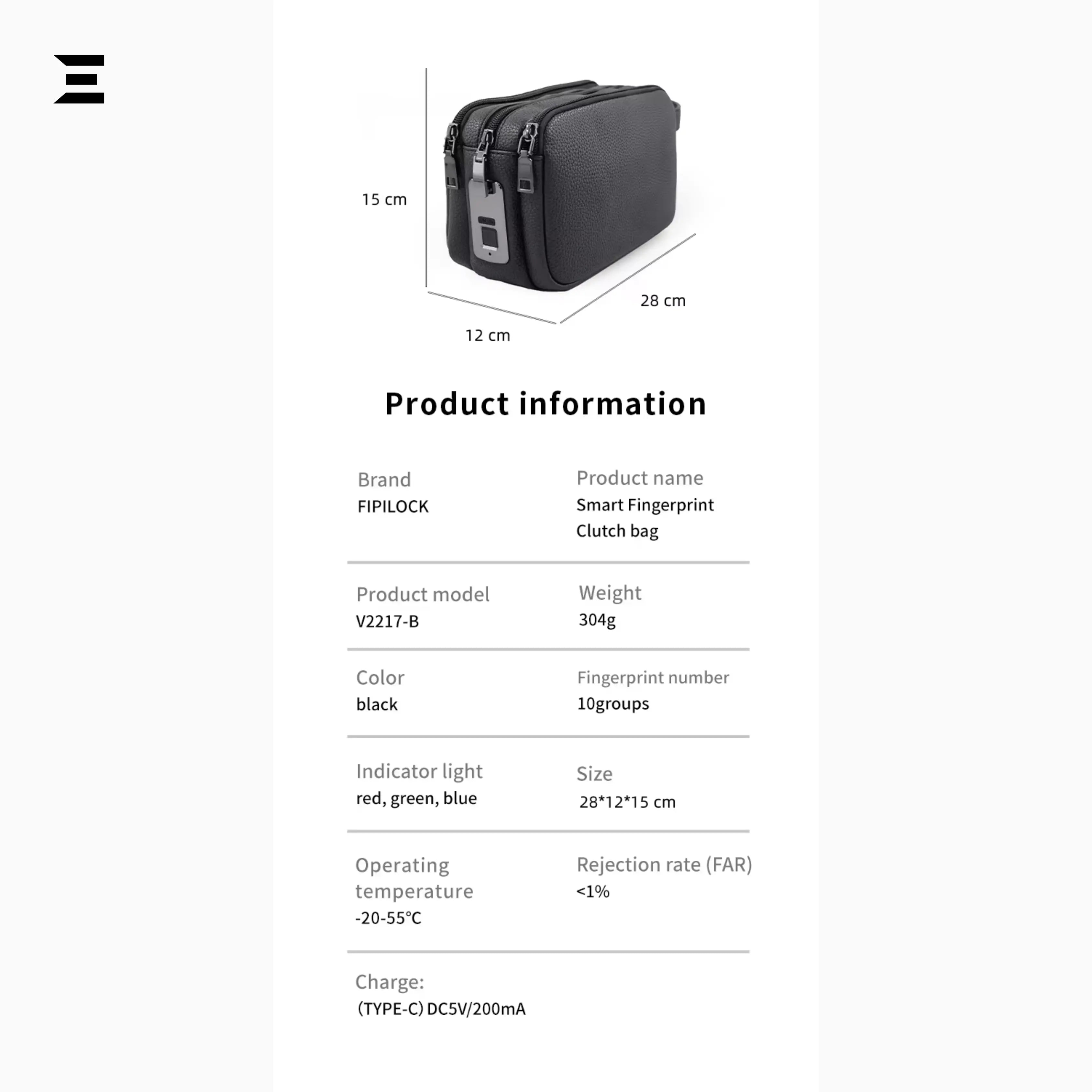 Smart Fingerprint Lock Leather Clutch Bag – Anti-Theft Security Travel Wrist Bag IBRELIA™ IBRELIA