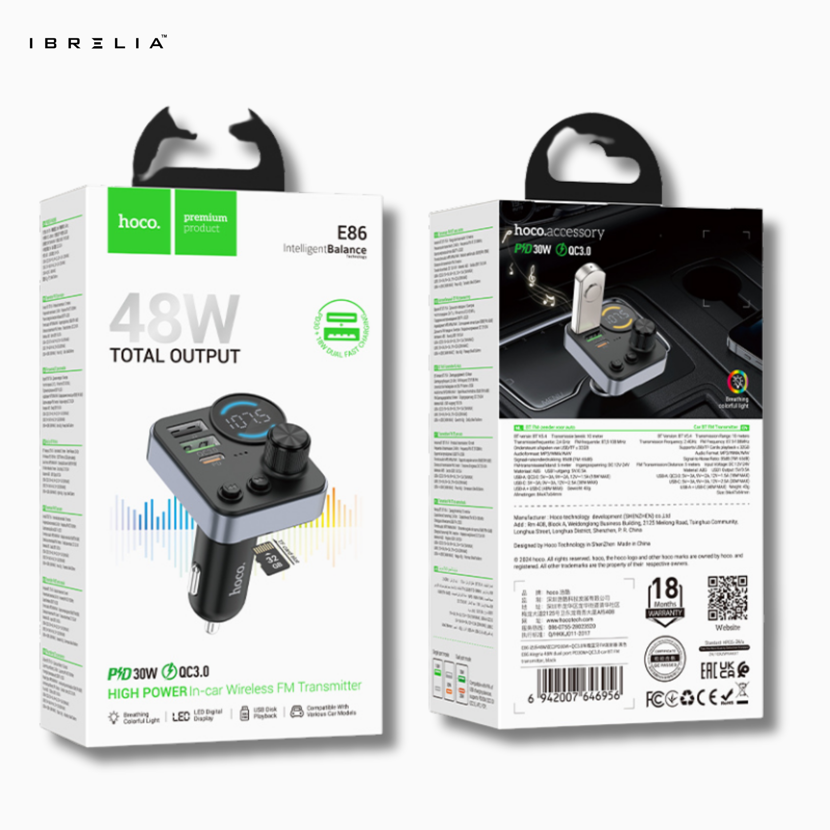 HOCO E86 – 48W High-Power Wireless FM Transmitter | IBRELIA™