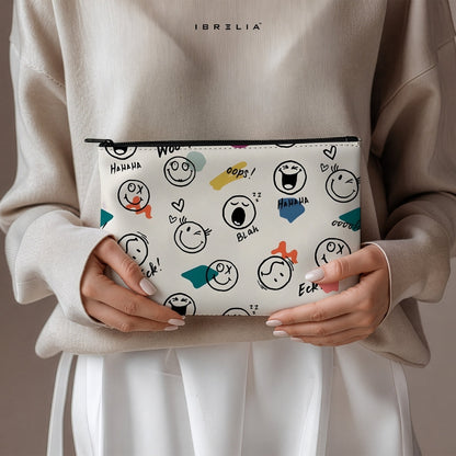 Mood Doodle Pop Makeup & Pencil Pouch – Double-Sided Print – IBRELIA™ IBRELIA