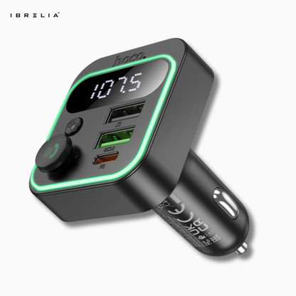 HOCO E85 38W High Power In-Car Wireless FM Transmitter – Bluetooth 5.3 Fast Charging Car Adapter | IBRELIA™