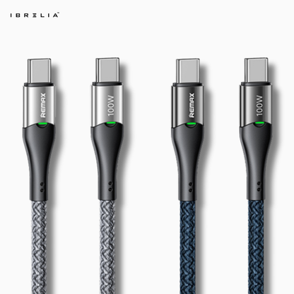 REMAX Intelyelec RC-C115 100W Smart Power-Off Cable (Type-C to Type-C) | Fast Charging | LED Indicator | IBRELIA™