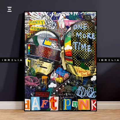 Daft Punk Graffiti Pop Art Resin Wall Art – “One More Time” Edition | IBRELIA IBRELIA