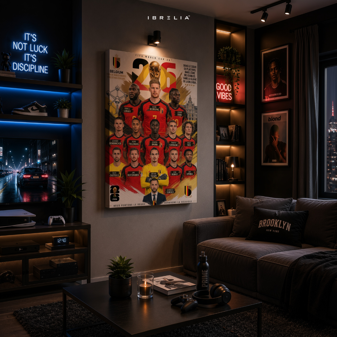 Belgium FIFA World Cup 2026 Team Wall Art – Kevin De Bruyne Football Poster | IBRELIA™