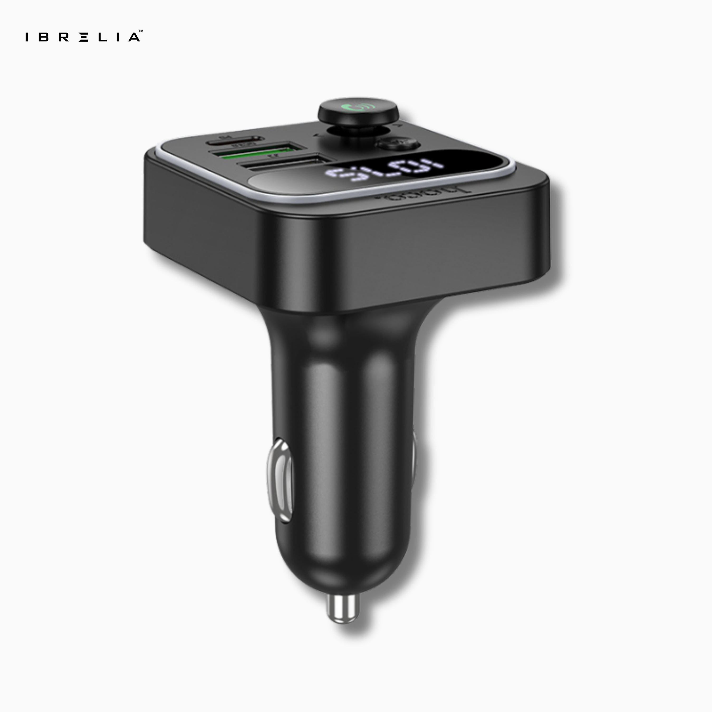 HOCO E85 38W High Power In-Car Wireless FM Transmitter – Bluetooth 5.3 Fast Charging Car Adapter | IBRELIA™