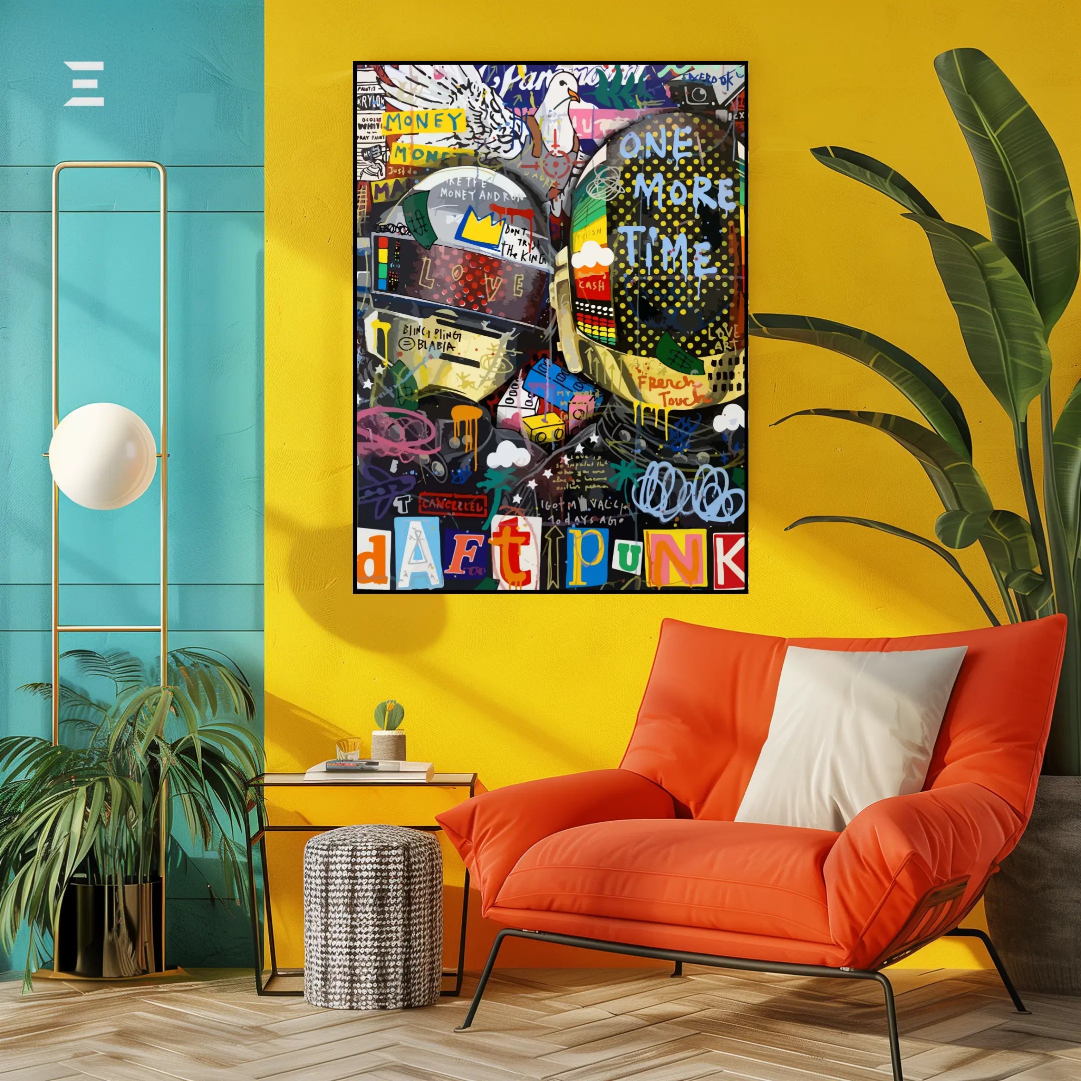 Daft Punk Graffiti Pop Art Resin Wall Art – “One More Time” Edition | IBRELIA IBRELIA
