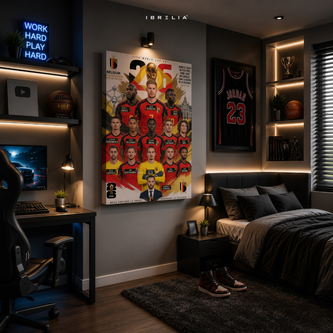 Belgium FIFA World Cup 2026 Team Wall Art – Kevin De Bruyne Football Poster | IBRELIA™