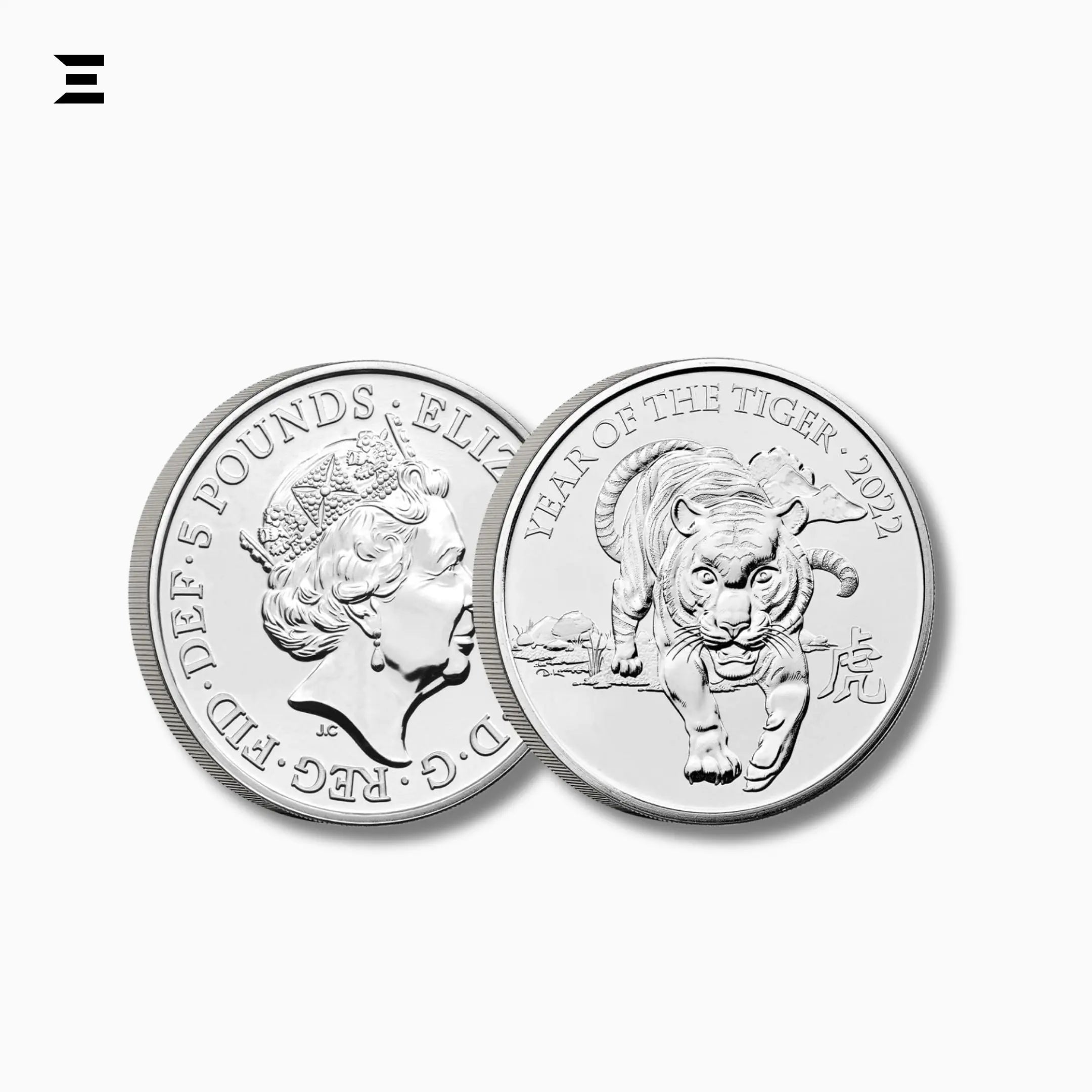 The Royal Mint £5 Year of the Tiger 2022 Coin – Elizabeth II 5th Portrait IBRELIA