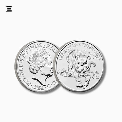 The Royal Mint £5 Year of the Tiger 2022 Coin – Elizabeth II 5th Portrait IBRELIA
