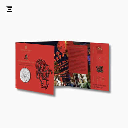 The Royal Mint £5 Year of the Tiger 2022 Coin – Elizabeth II 5th Portrait IBRELIA