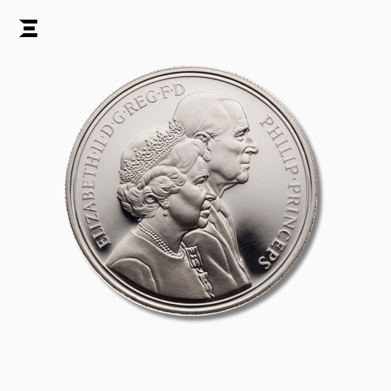 1997 UK £5 Golden Wedding Anniversary Coin – Elizabeth II & Prince Philip IBRELIA