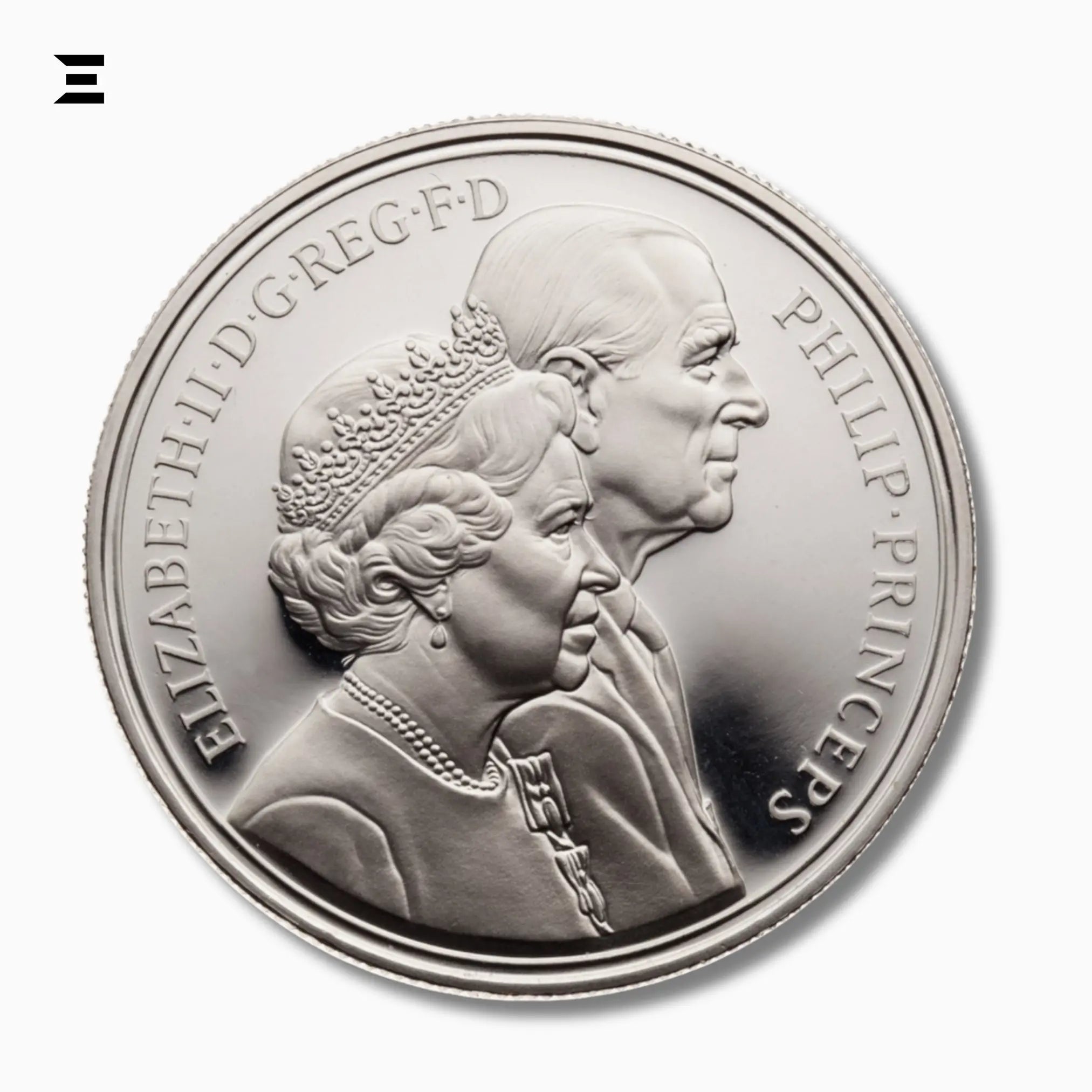 1997 UK £5 Golden Wedding Anniversary Coin – Elizabeth II & Prince Philip - IBRELIA