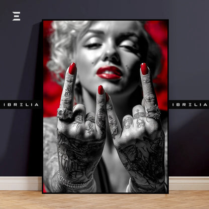 Marilyn Monroe Graffiti Pop Art Resin Wall Art – “Red Lips & Inked Attitude” Edition | IBRELIA IBRELIA