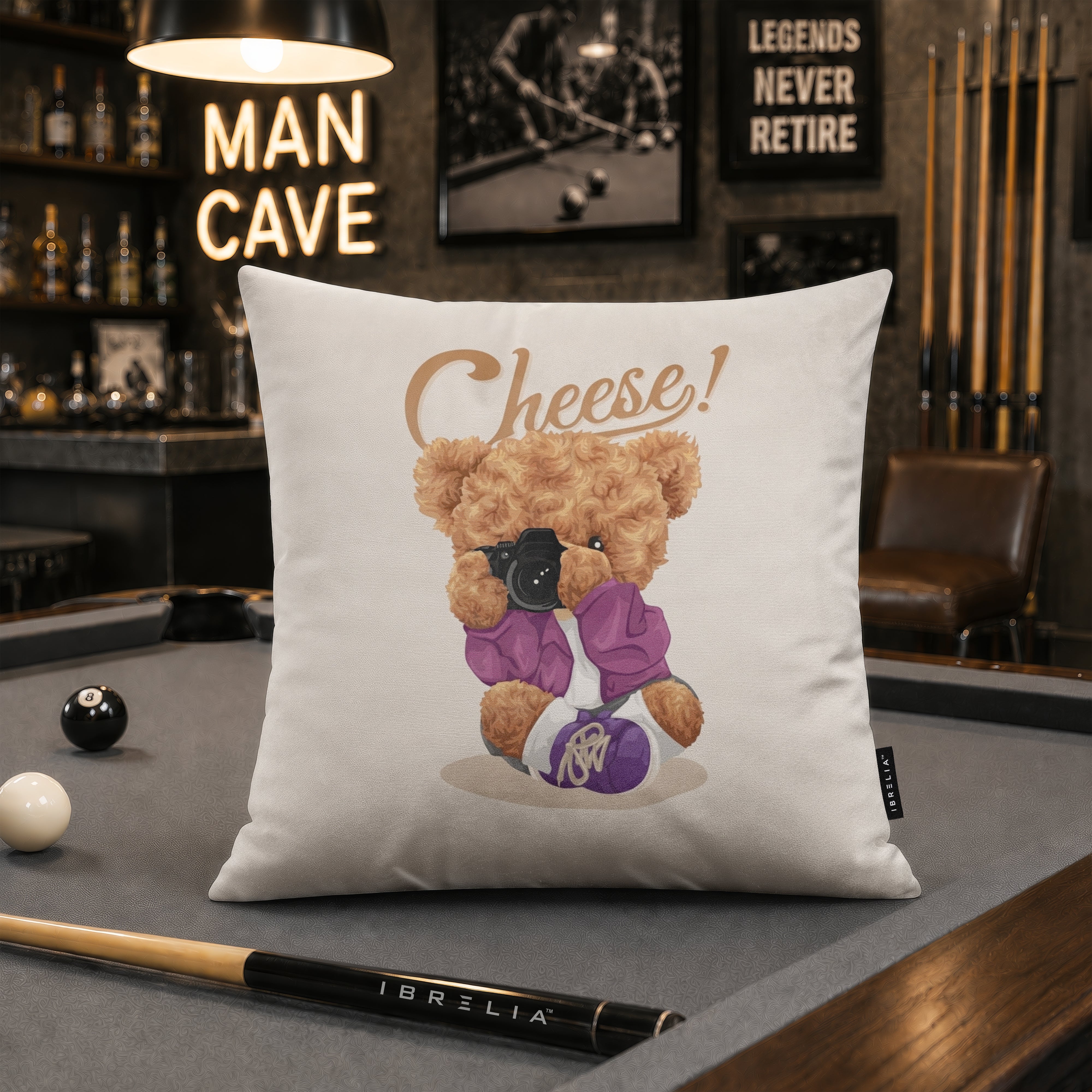 Cheese Teddy Cushion | Premium Velvet Suede | Double-Sided Print