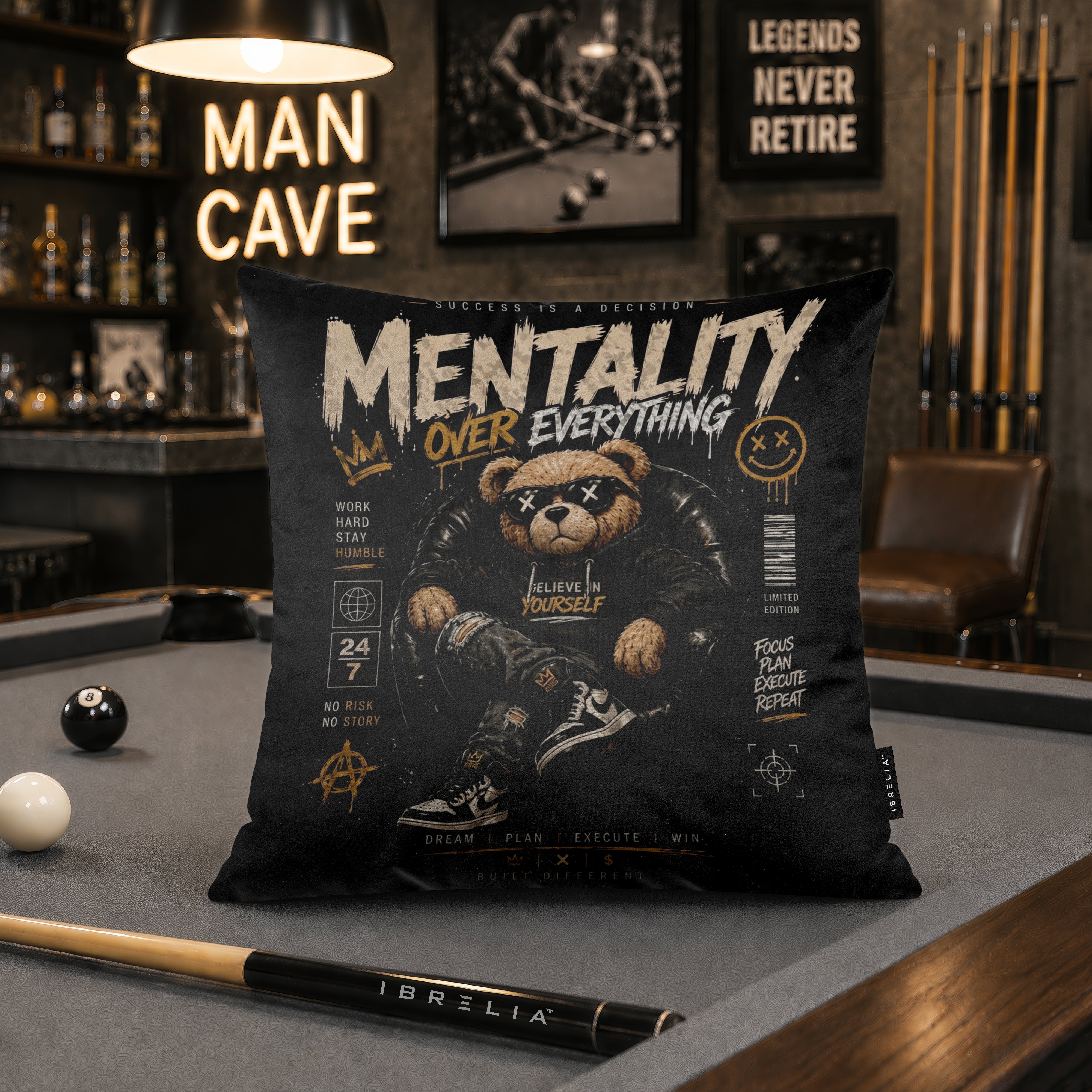 Mentality Teddy Cushion | Premium Velvet Suede | Double-Sided Print