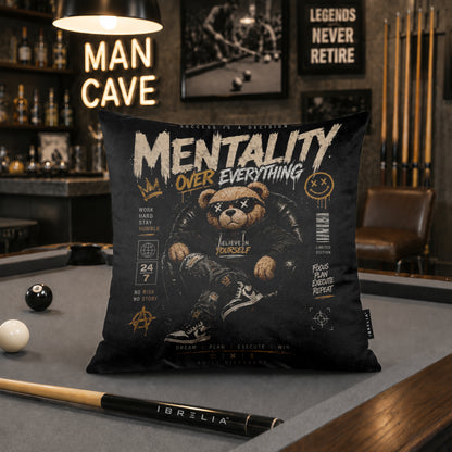 Mentality Teddy Cushion | Premium Velvet Suede | Double-Sided Print