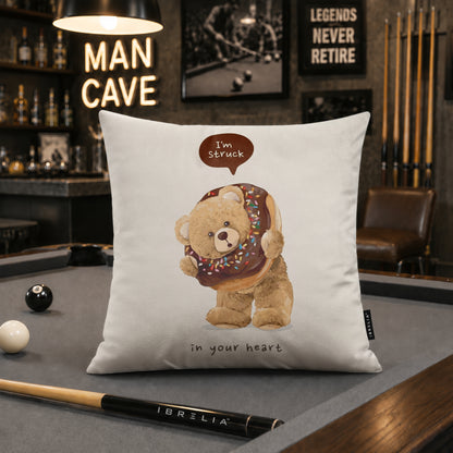 Sweet Donut Teddy Cushion | Premium Velvet Suede | Double-Sided Print