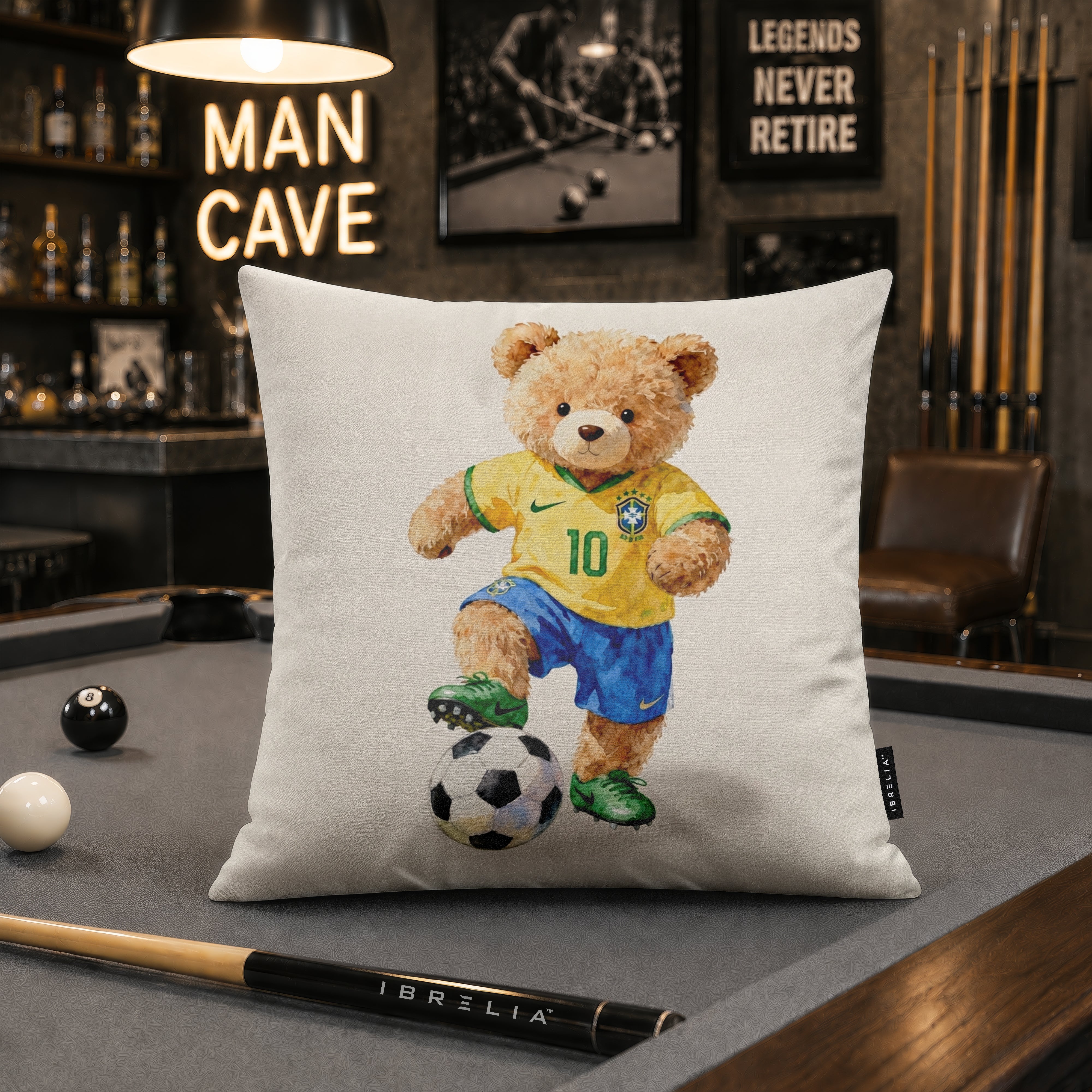 Neymar Jr Teddy Football Cushion | Premium Velvet Suede | Double-Sided Print