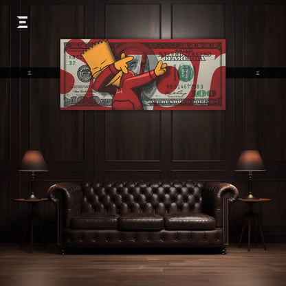 Ultra Wide Wall Art – Bart Simpson x $100 Dollar Bill | IBRELIA IBRELIA