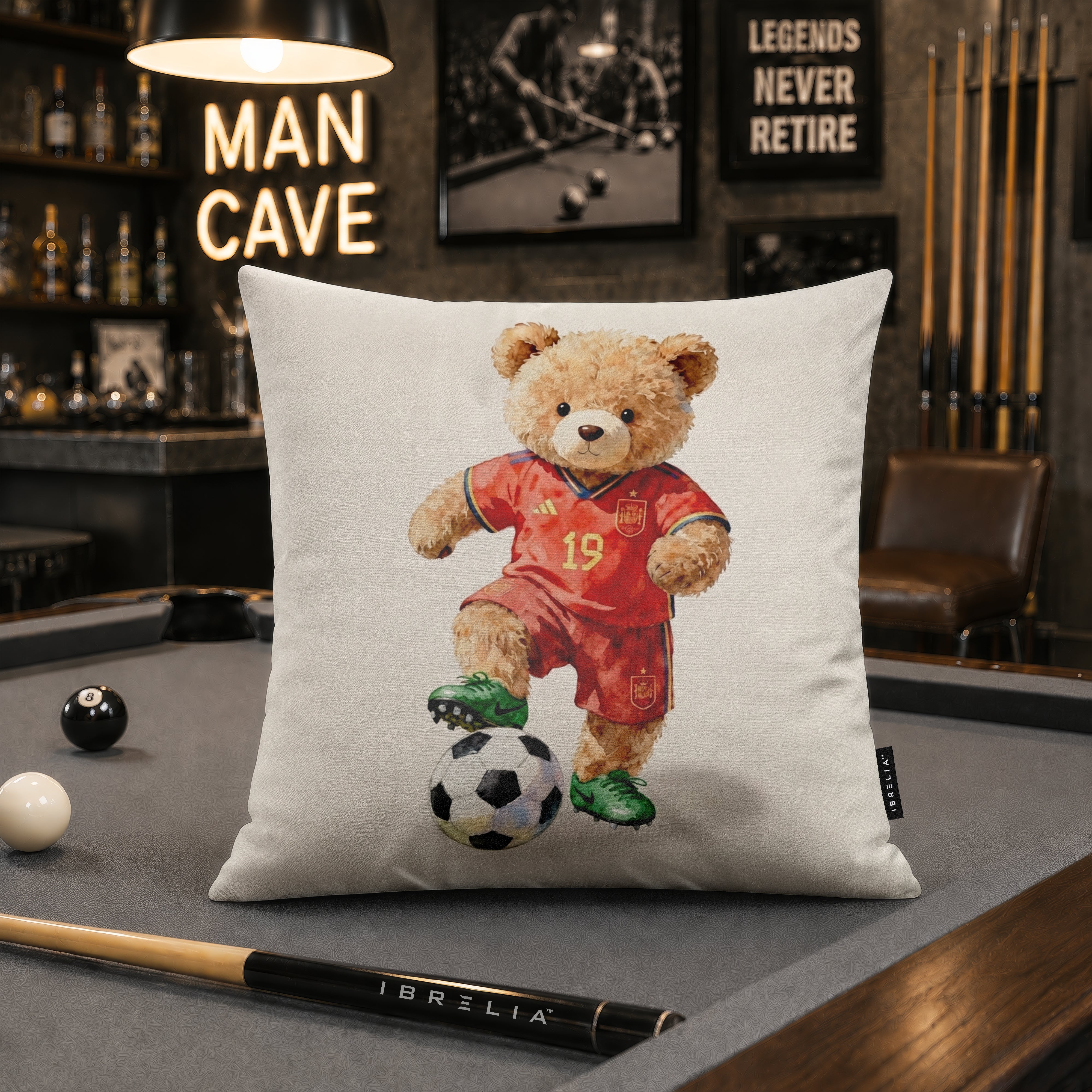 Lamine Yamal Teddy Football Cushion | Premium Velvet Suede | Double-Sided Print