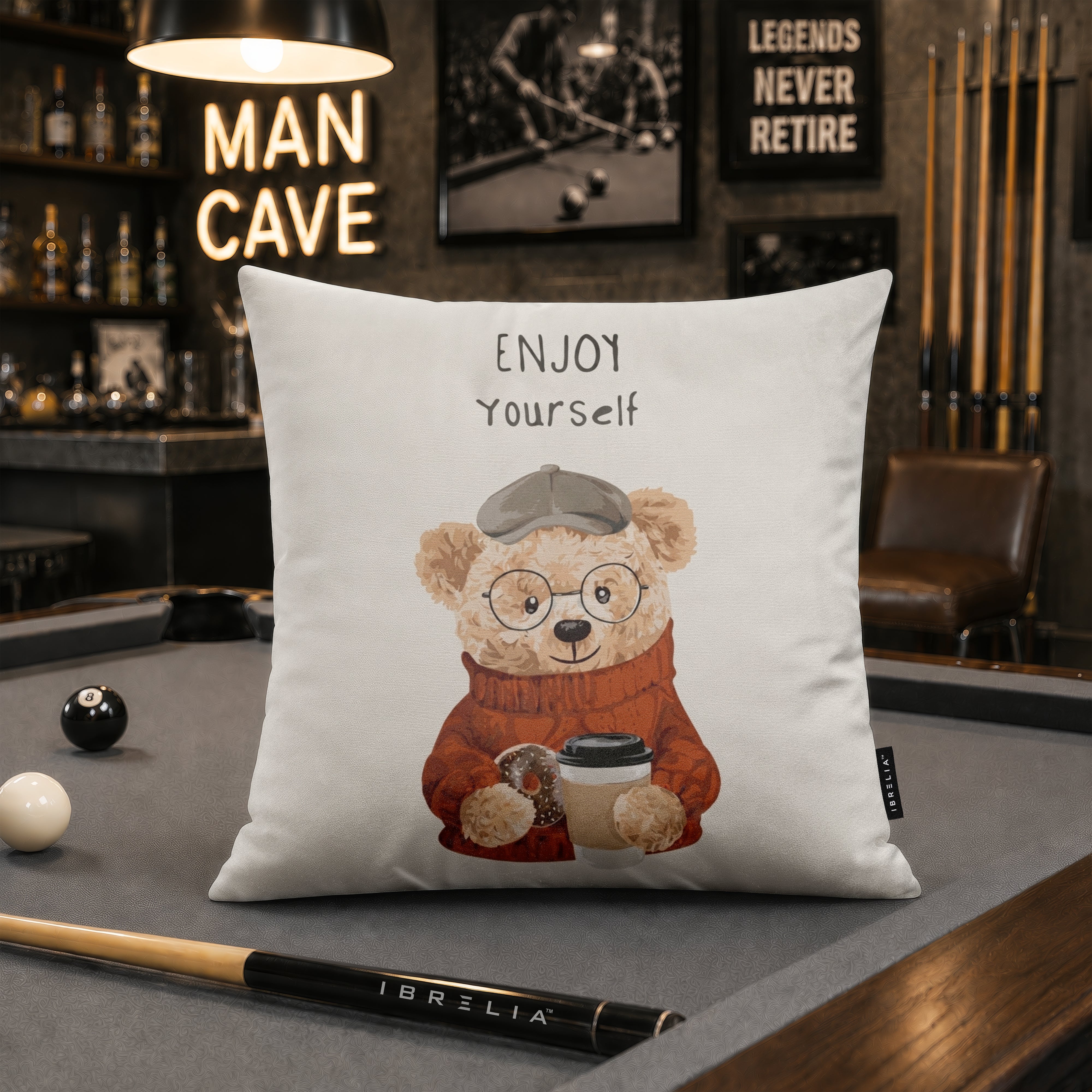 Cozy Teddy Bear Velvet Suede Decorative Cushion | Premium Double-Sided Print