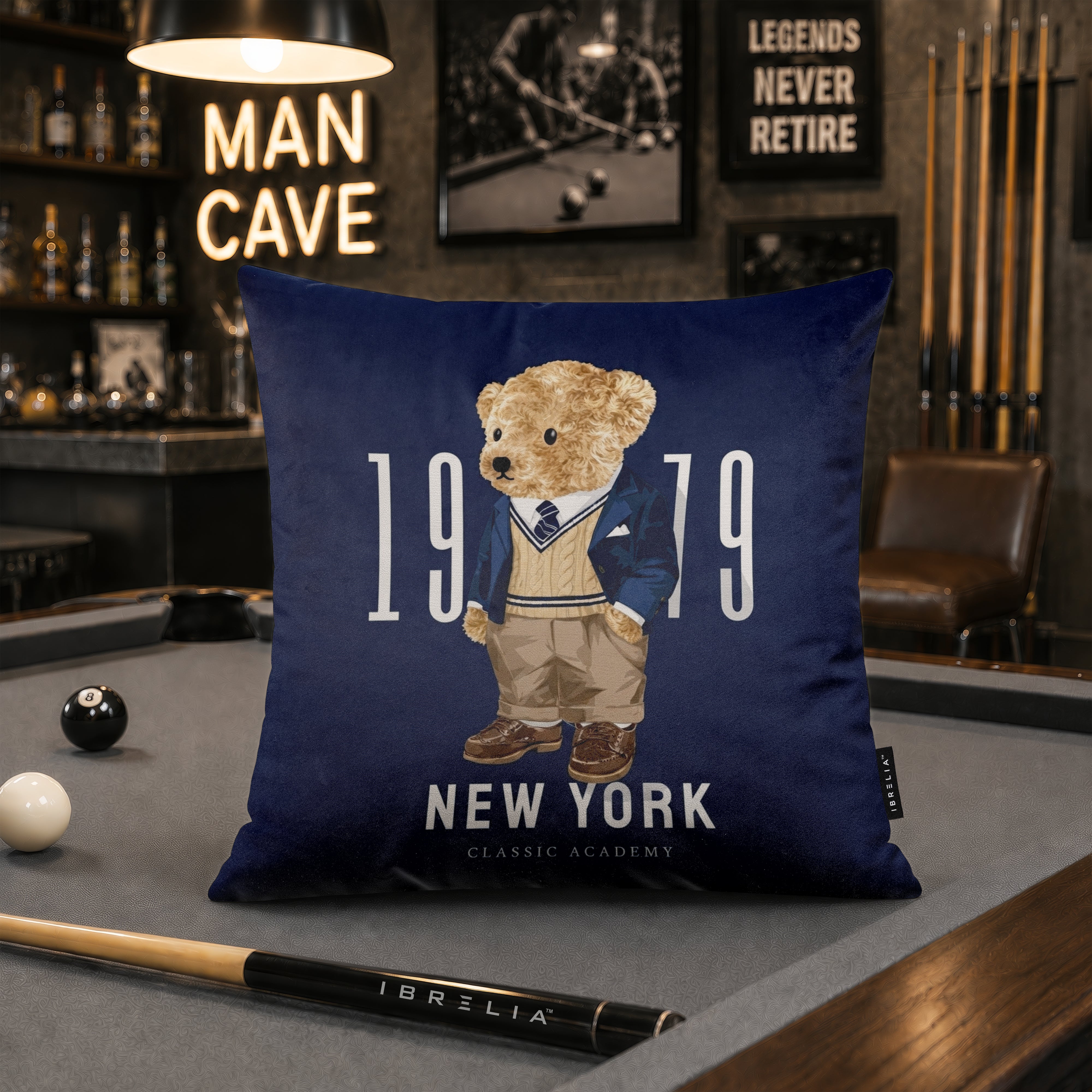 Classic Teddy Bear Velvet Suede Decorative Cushion | Premium Double-Sided Print