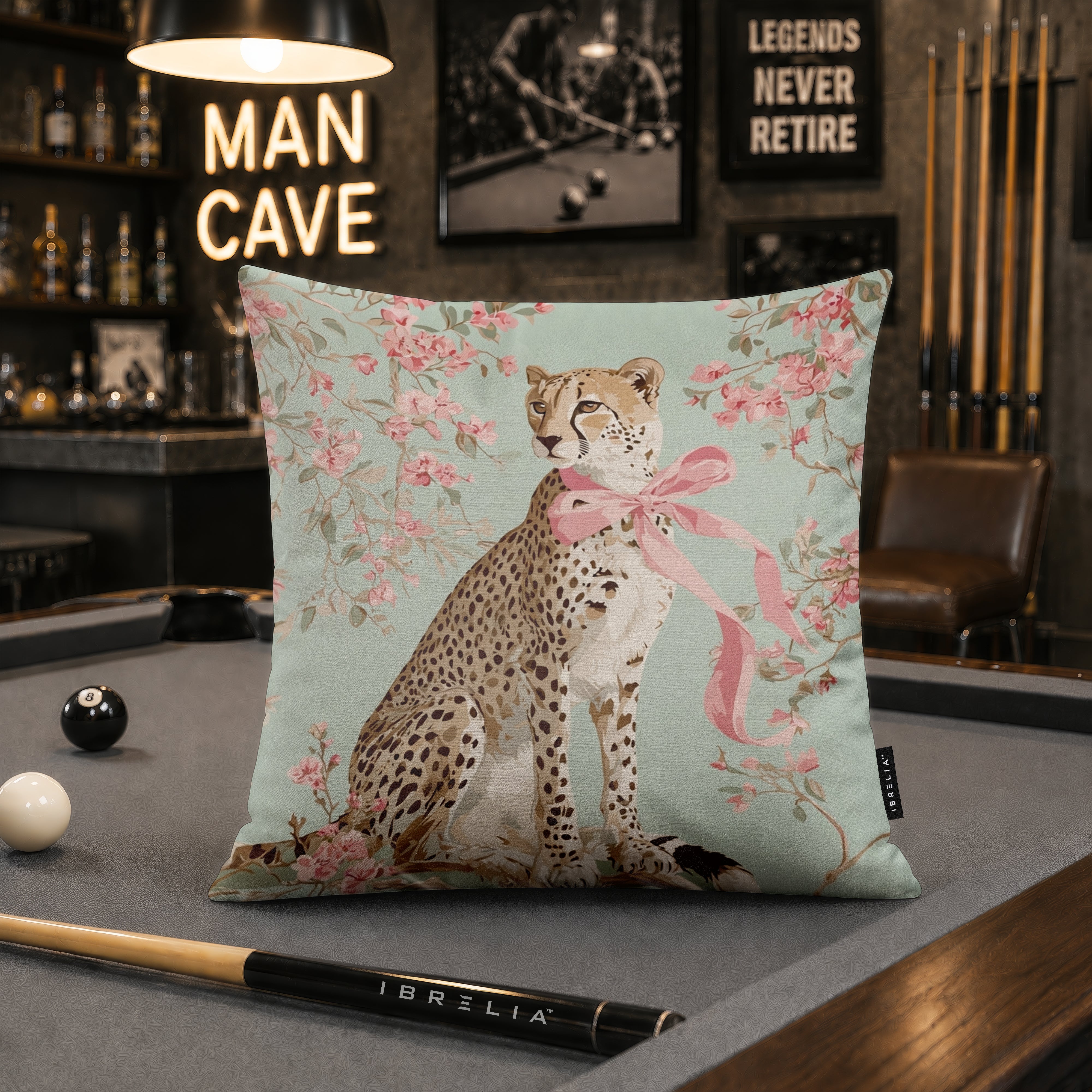 Blush Floral Cheetah Velvet Suede Decorative Cushion | Premium Double-Sided Print
