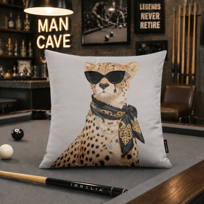 Luxury Cheetah Velvet Suede Decorative Cushion | Premium Double-Sided Print