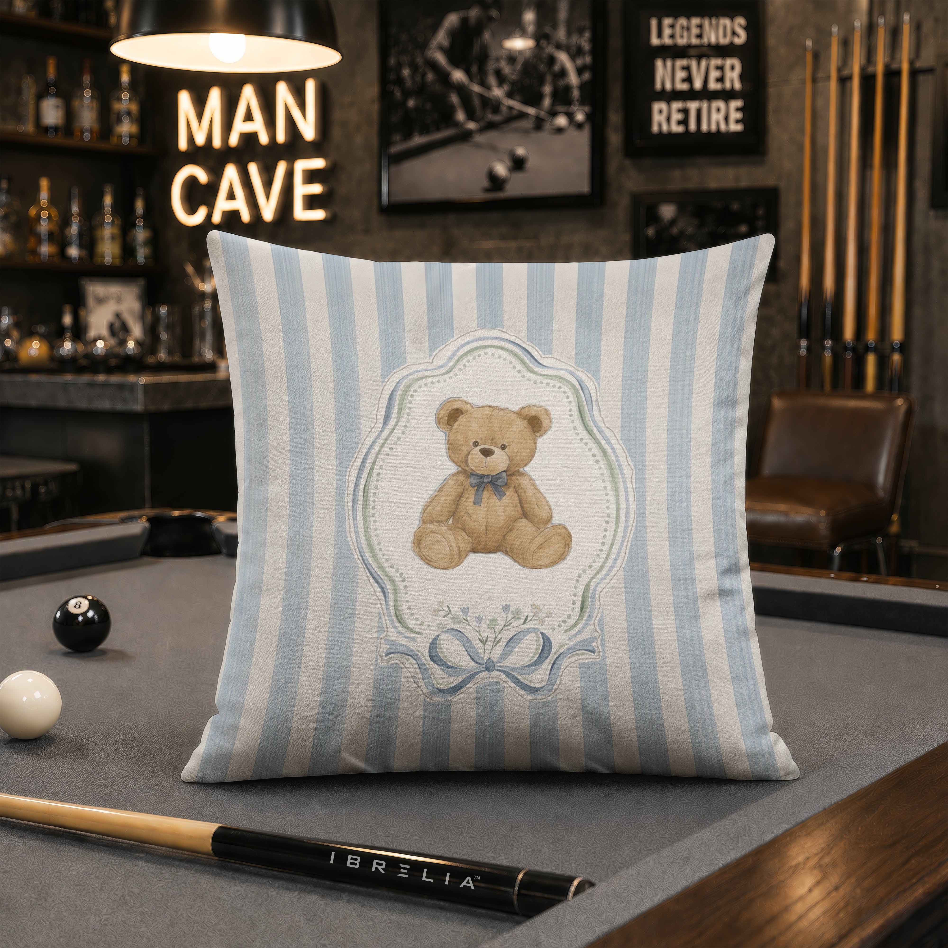 Cute Teddy Bear Baby Cushion | Premium Velvet Suede | Double-Sided Print