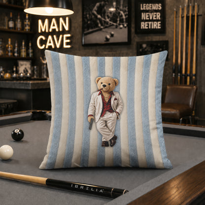 Tony Montana Teddy Bear Cushion | Premium Velvet Suede | Double-Sided Print