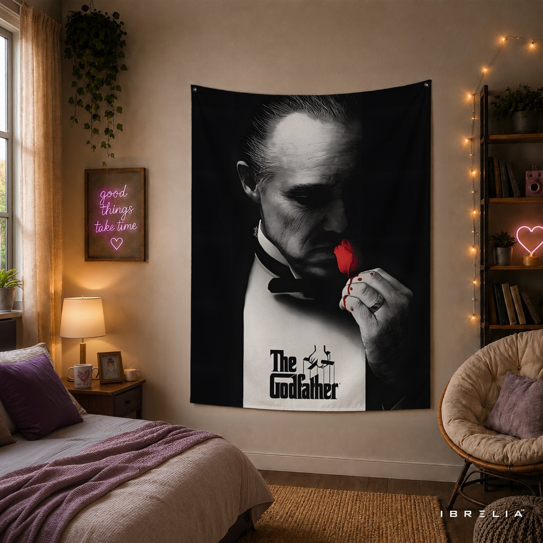 The Godfather Rose Tapestry – Iconic Movie Wall Hanging for Home, Office & Man Cave