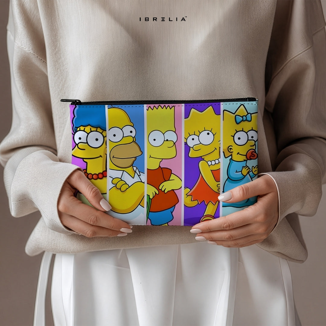 Retro Family Pop Makeup & Pencil Pouch – Double-Sided Print – IBRELIA™ IBRELIA