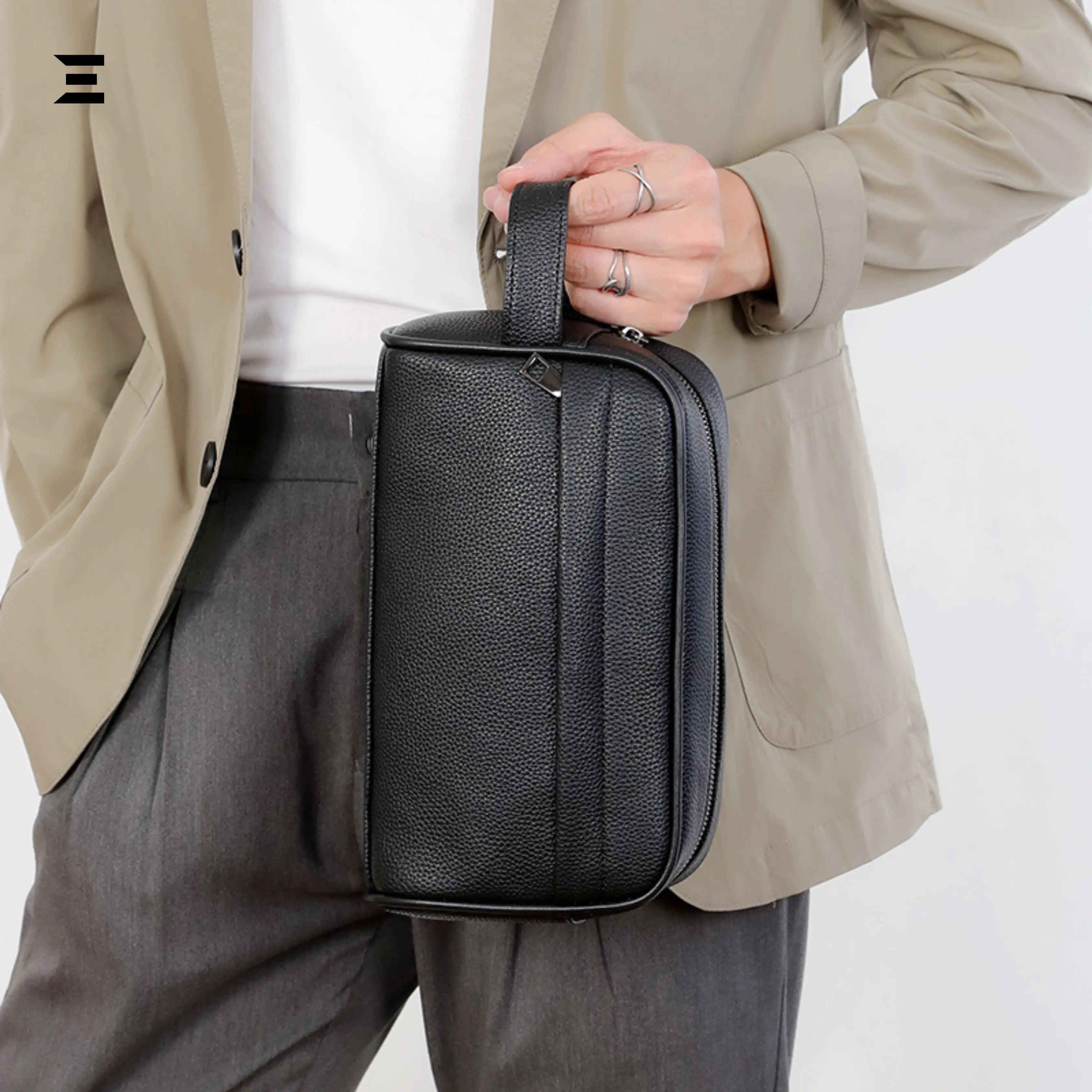 Smart Fingerprint Lock Leather Clutch Bag – Anti-Theft Security Travel Wrist Bag IBRELIA™ IBRELIA