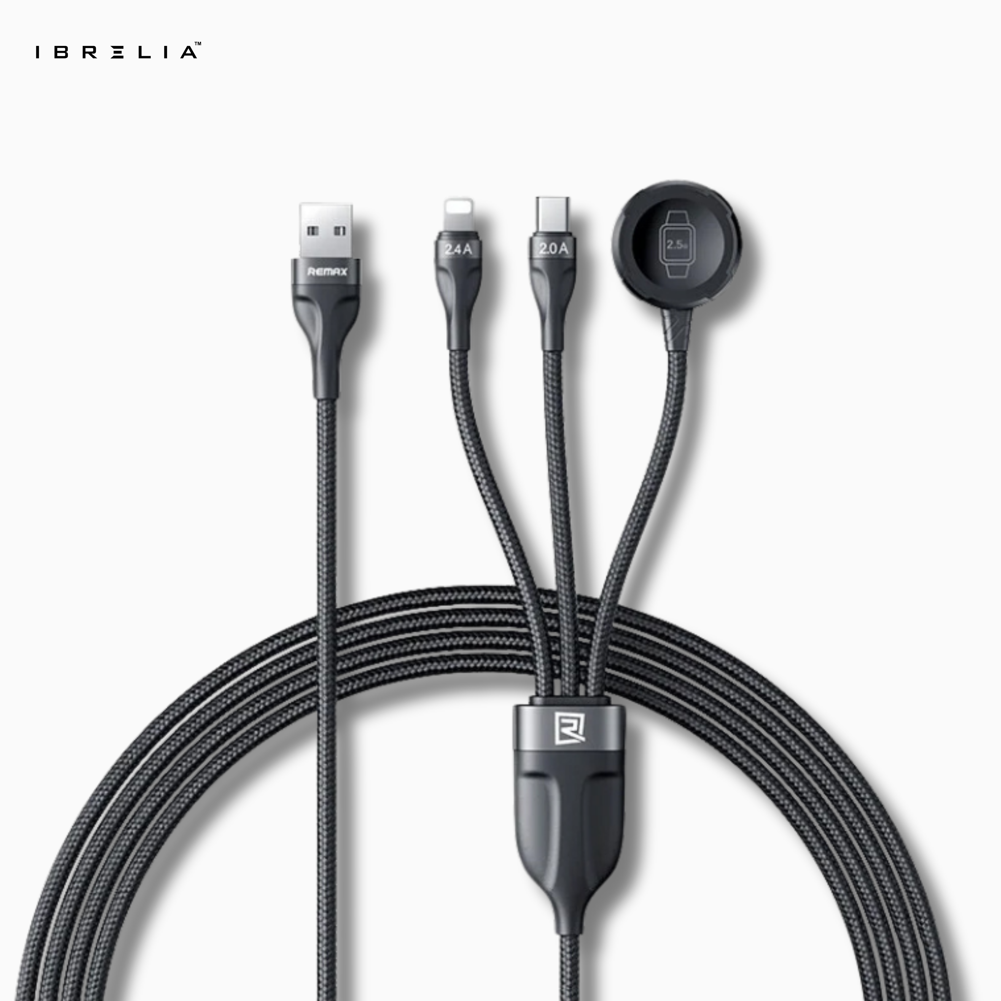 REMAX Wochy RC-C169 3-in-1 Fast Charging Cable | USB-A to Type-C + Micro USB + Lightning | 2.4A | 1.2M | IBRELIA™
