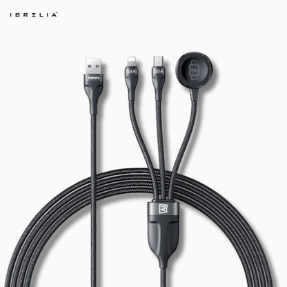 REMAX Wochy RC-C169 3-in-1 Fast Charging Cable | USB-A to Type-C + Micro USB + Lightning | 2.4A | 1.2M | IBRELIA™