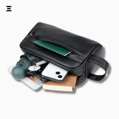 IBRELIA™ All-Black EDC Bag – Waterproof PU Leather Everyday Carry Organizer IBRELIA