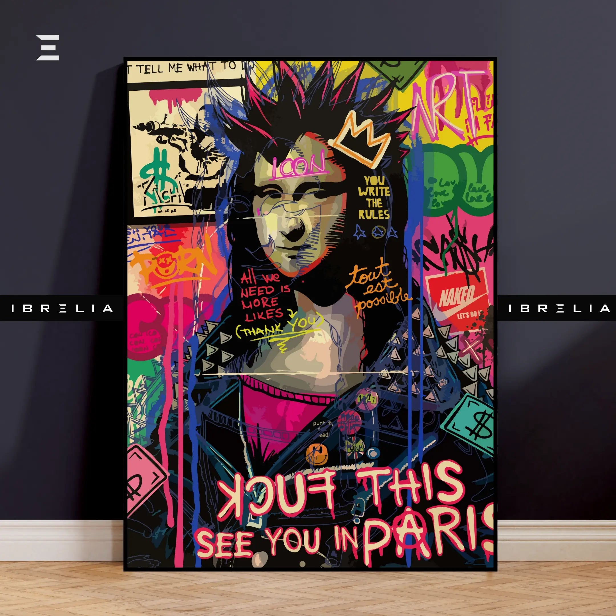 Mona Lisa Graffiti Pop Art Resin Wall Art – “Punk Icon” Edition | IBRELIA IBRELIA