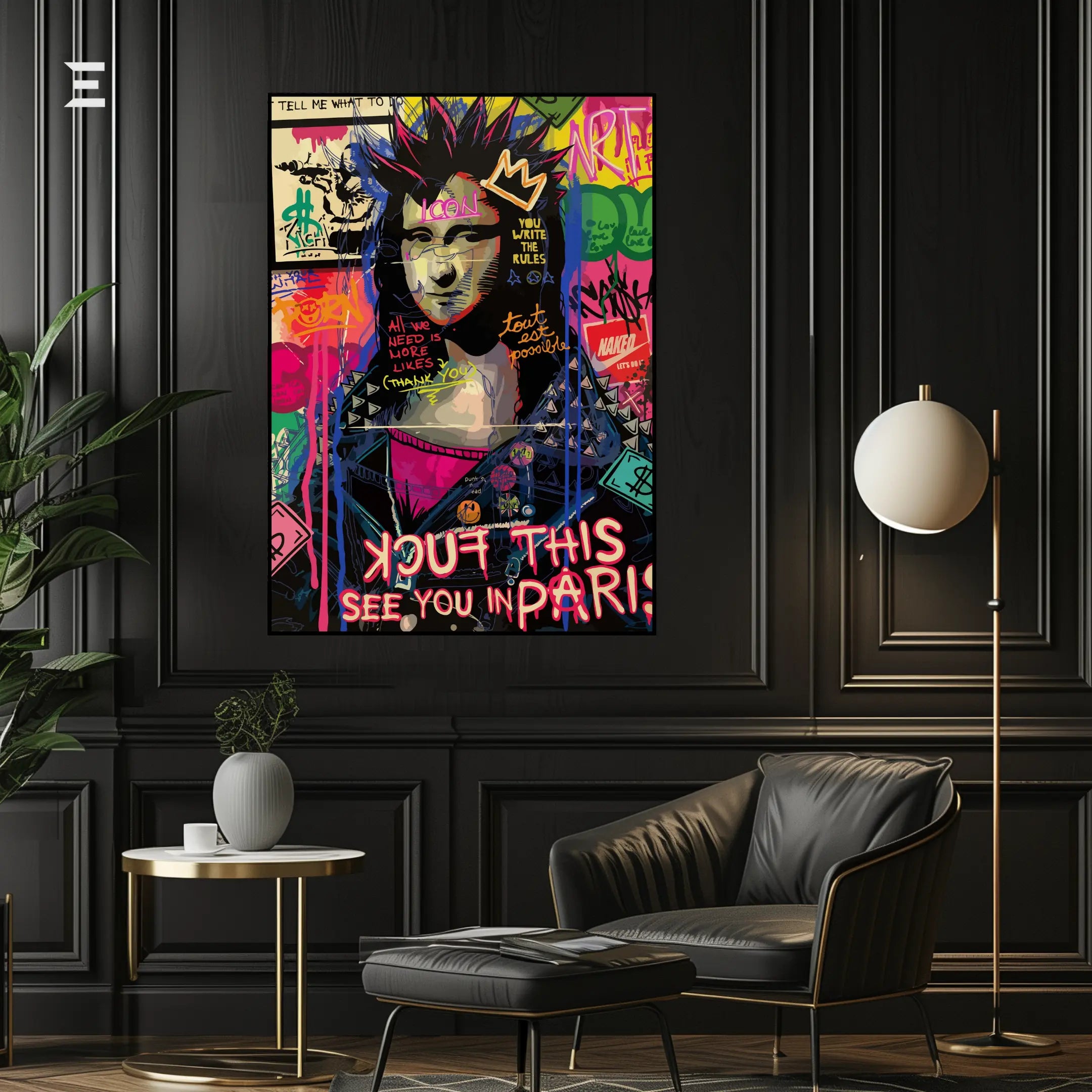 Mona Lisa Graffiti Pop Art Resin Wall Art – “Punk Icon” Edition | IBRELIA IBRELIA