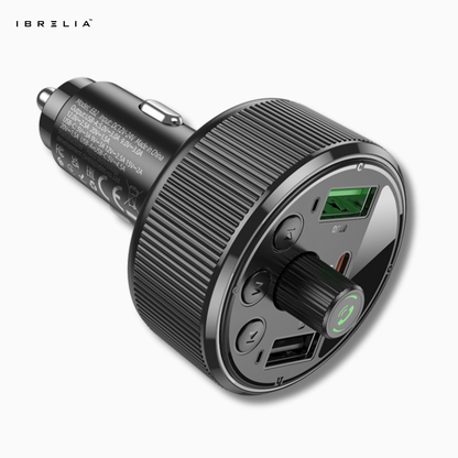 HOCO E82 PD30W + QC3.0 In-Car Wireless FM Transmitter – Bluetooth 5.3 Fast Charging Car Adapter | IBRELIA™