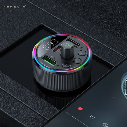 HOCO E82 PD30W + QC3.0 In-Car Wireless FM Transmitter – Bluetooth 5.3 Fast Charging Car Adapter | IBRELIA™