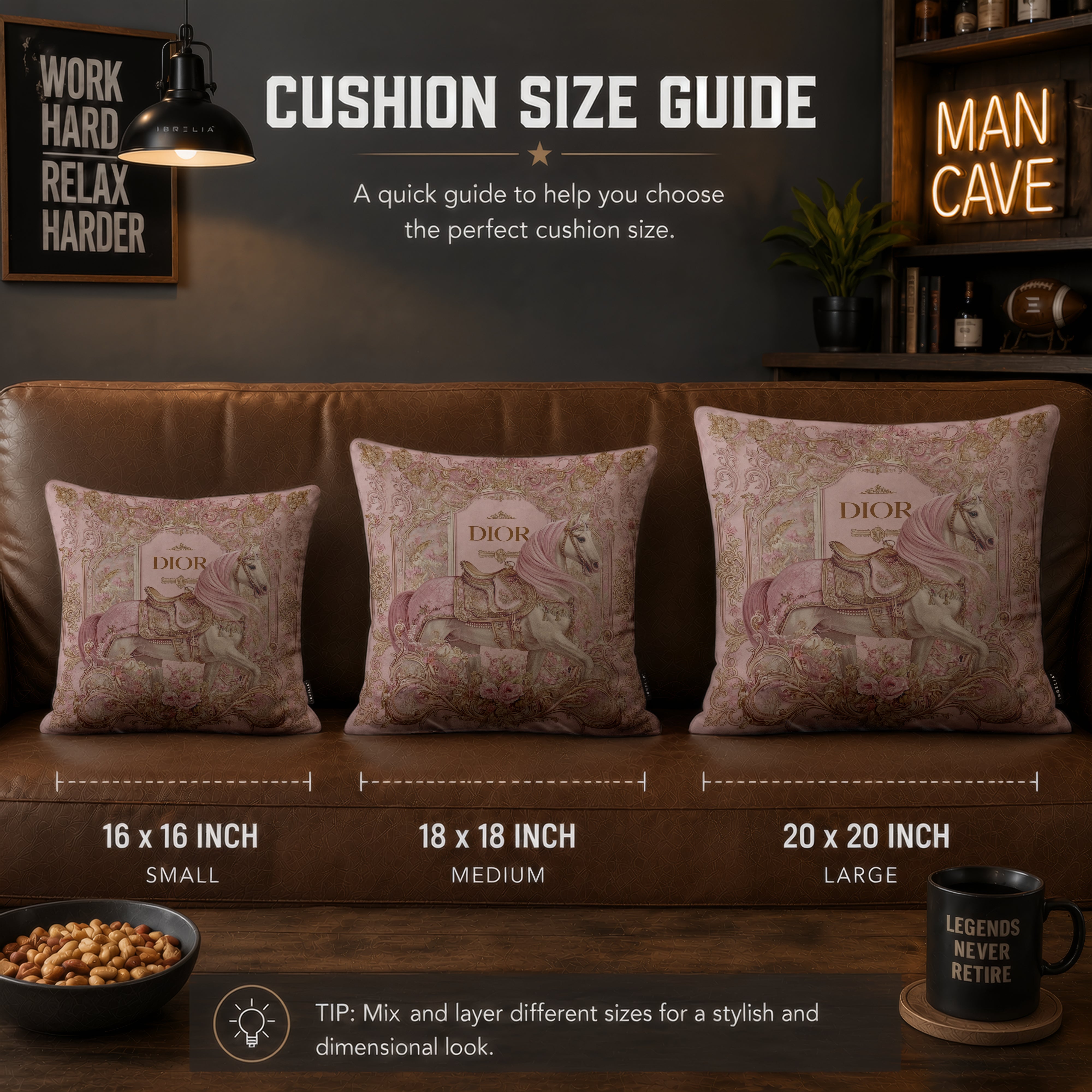 Luxury Pink Floral Horse Designer Cushion | Premium Velvet Suede | Double-Sided Print
